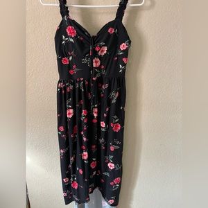 Black with Pink Flowers Dress